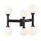Z-Lite Laurent Outdoor Post Mount Fixture, 6-Light, 30 In.W x 27 In.H, Black/Opal 597MP6-BK - alternate 2